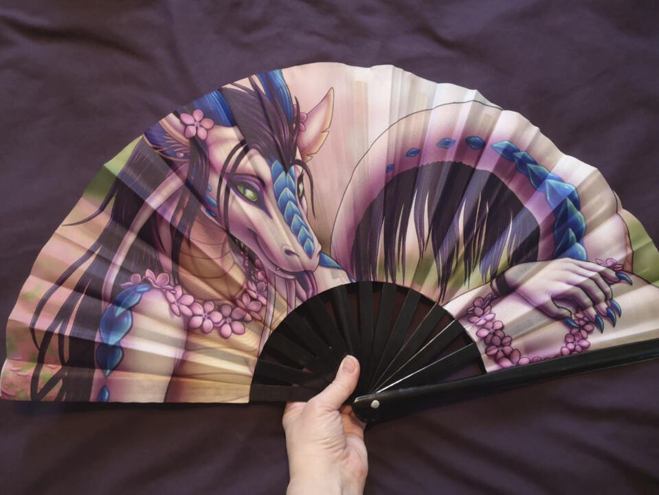 Bamboo & Polyester Handfans